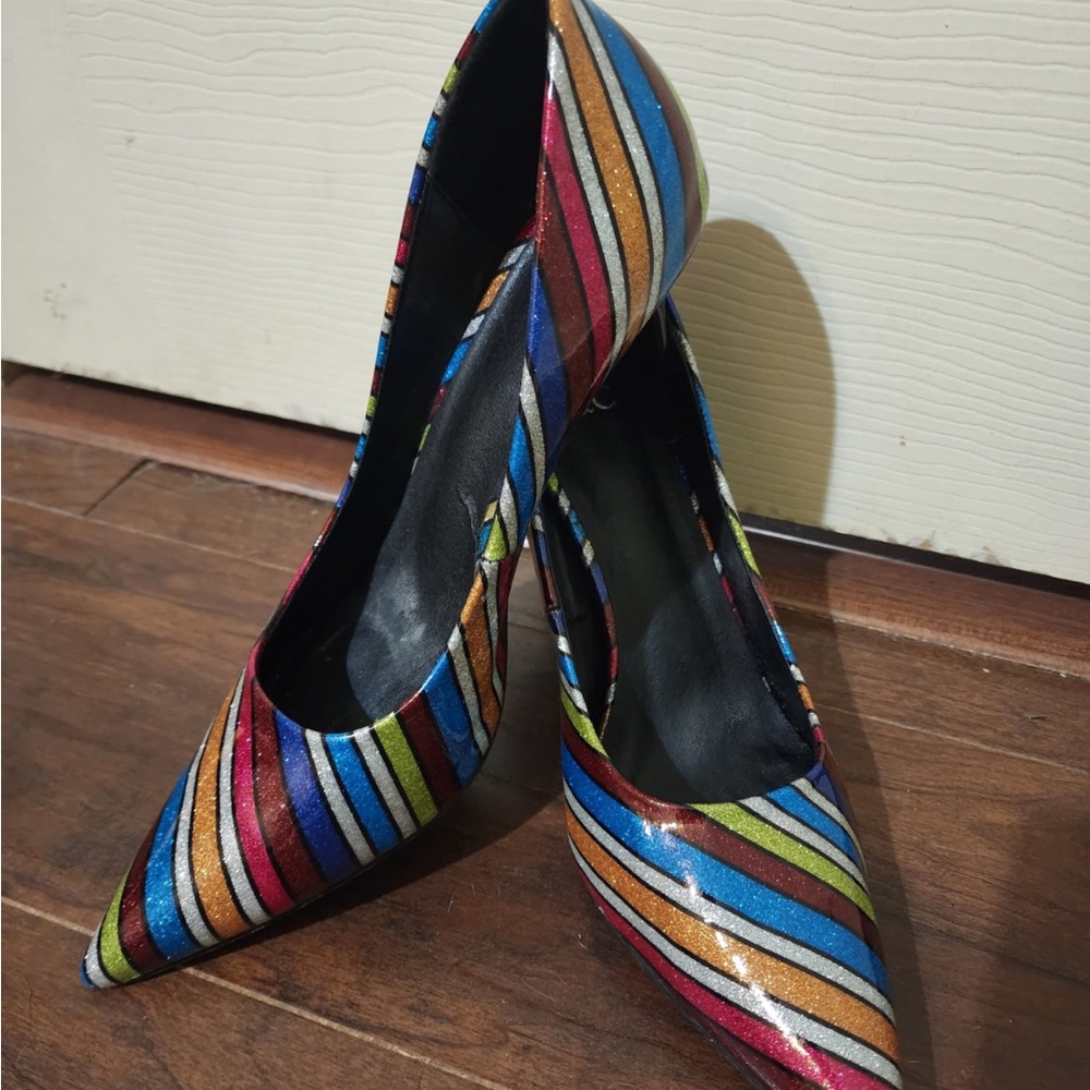 New York & Company Red and Blue Heels Vibrant Stiletto Pumps